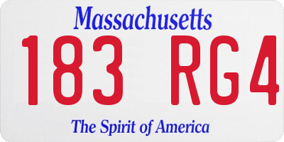 MA license plate 183RG4