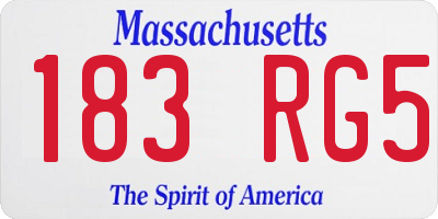 MA license plate 183RG5