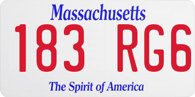 MA license plate 183RG6