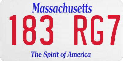 MA license plate 183RG7