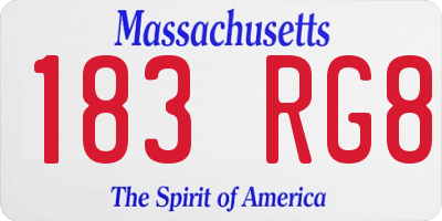 MA license plate 183RG8