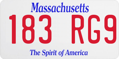 MA license plate 183RG9