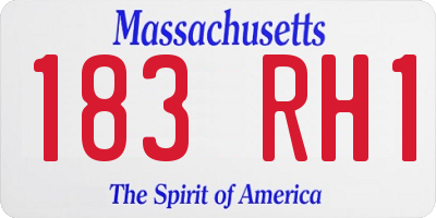 MA license plate 183RH1
