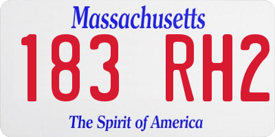 MA license plate 183RH2