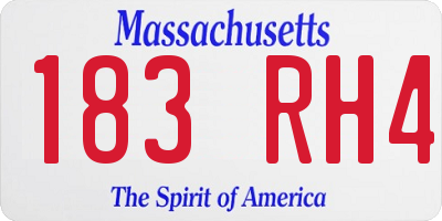 MA license plate 183RH4
