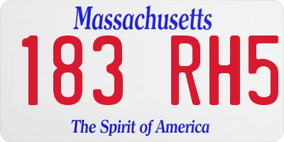 MA license plate 183RH5