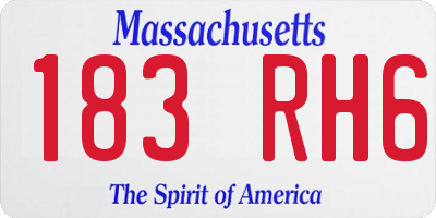 MA license plate 183RH6