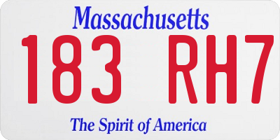 MA license plate 183RH7