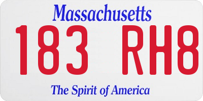 MA license plate 183RH8