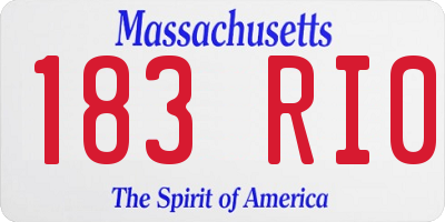 MA license plate 183RI0