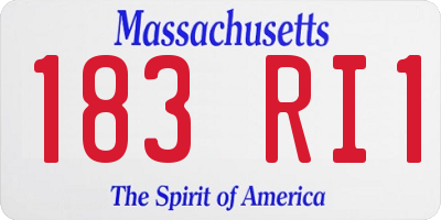 MA license plate 183RI1