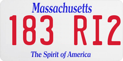MA license plate 183RI2