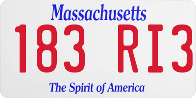 MA license plate 183RI3