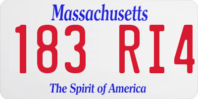 MA license plate 183RI4