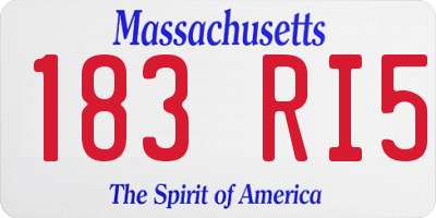MA license plate 183RI5