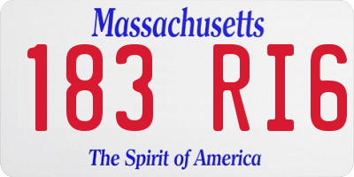 MA license plate 183RI6