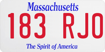 MA license plate 183RJ0