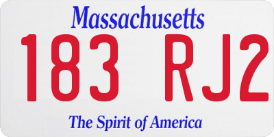 MA license plate 183RJ2