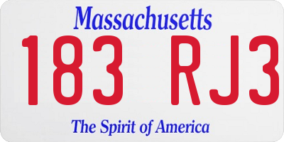 MA license plate 183RJ3