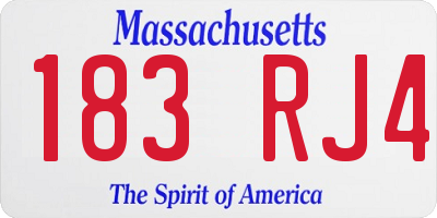 MA license plate 183RJ4