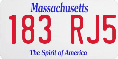 MA license plate 183RJ5