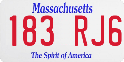 MA license plate 183RJ6