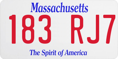 MA license plate 183RJ7