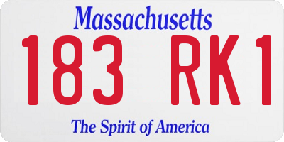 MA license plate 183RK1