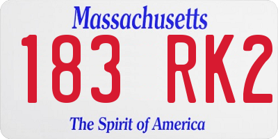 MA license plate 183RK2