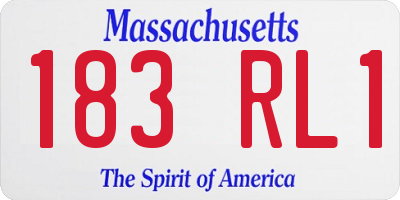 MA license plate 183RL1