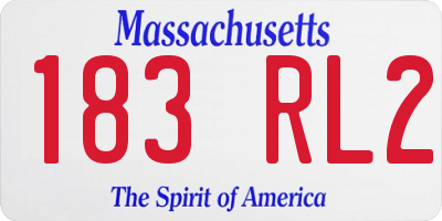 MA license plate 183RL2