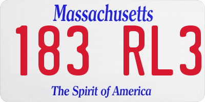 MA license plate 183RL3