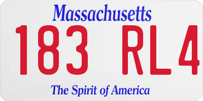 MA license plate 183RL4