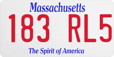 MA license plate 183RL5