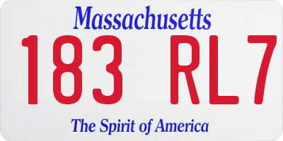 MA license plate 183RL7