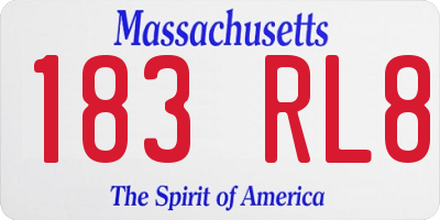 MA license plate 183RL8