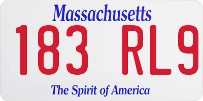 MA license plate 183RL9