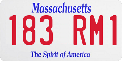 MA license plate 183RM1
