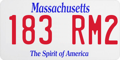 MA license plate 183RM2