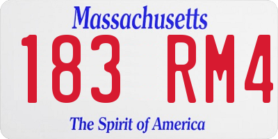 MA license plate 183RM4