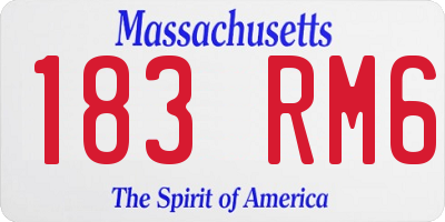 MA license plate 183RM6