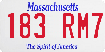 MA license plate 183RM7
