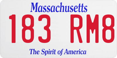 MA license plate 183RM8
