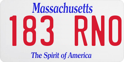 MA license plate 183RN0