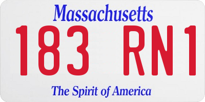 MA license plate 183RN1