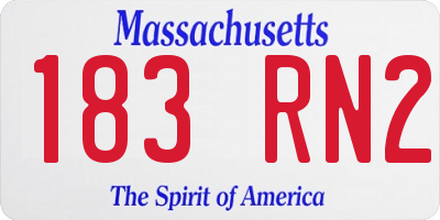 MA license plate 183RN2