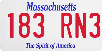 MA license plate 183RN3