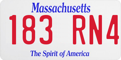 MA license plate 183RN4