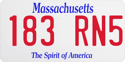 MA license plate 183RN5