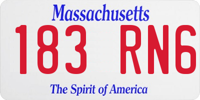MA license plate 183RN6